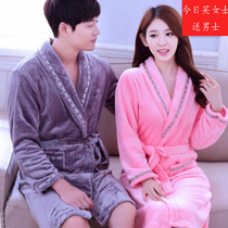 Nightgown couple models 2022 new autumn and winter thin section sexy spring fashion flannel men and women couples cute