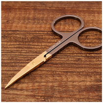 Stainless steel round head scissors mens nose hair trimmer Womens Small beauty scissors eyebrows manual