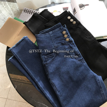 (Spot) Clearance Pick Up Leakage~ The counter withdraws womens high-waisted waist support and elastic slim-fit jeans