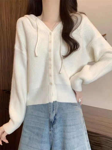 Цветной осенний свитер с капюшоном, осенняя куртка, дизайнерский кардиган, в западном стиле, тренд сезона, подходит для подростков