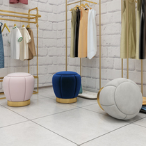 Clothing Shop Kongming Light Changing Shoes Stool Net Red feet Foot Nets Red Wind Light Extravagant Casual Dresser Round Bench