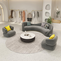 Nordic Wind Light Luxury Clothing Shop Sofa Arched Design Anomalous Hotel Negotiation Sale Office Reception Arc Sofa