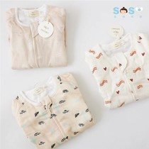 SOSO Global] PIPI NILS baby four-layer gauze long-sleeved one-piece sleeping bag summer air-conditioned room