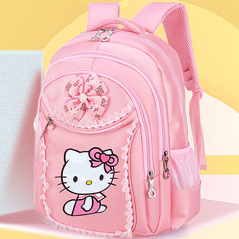 Children Elementary school children's schoolbags Girls One-third-sixth grade KT cat pink princess girl waterproof 6-12-year-old double shoulder bag