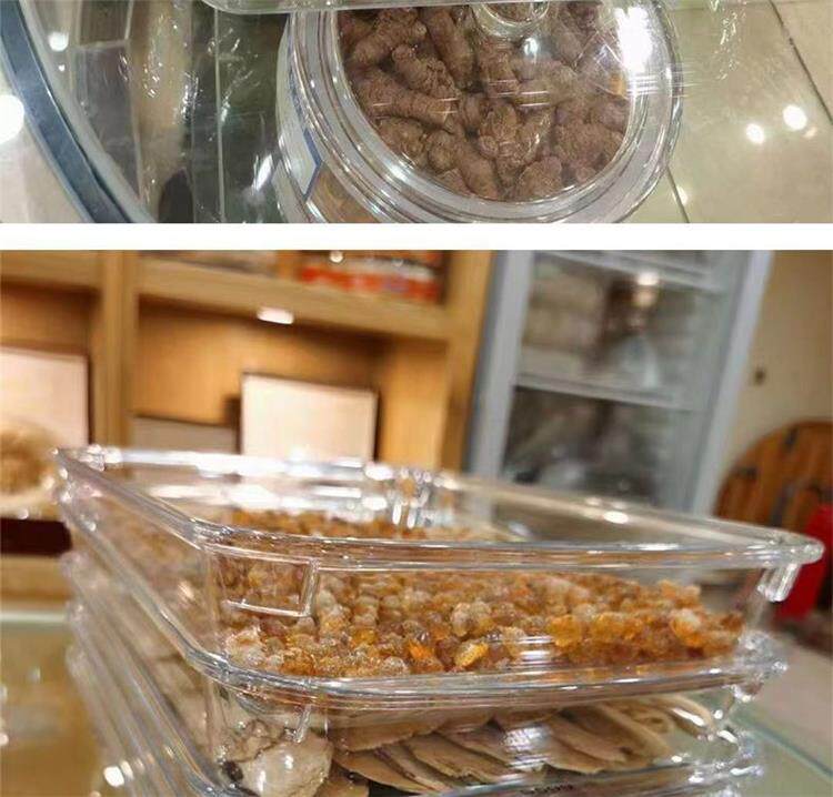 Керамические горшки 家用厨房塑料盆子食品级中药材展示托盘鱼胶花胶虫草药材透明摆盘