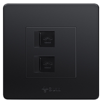 Bull black decorative switch telephone socket two-position telephone double-port socket panel type 86 household concealed gray
