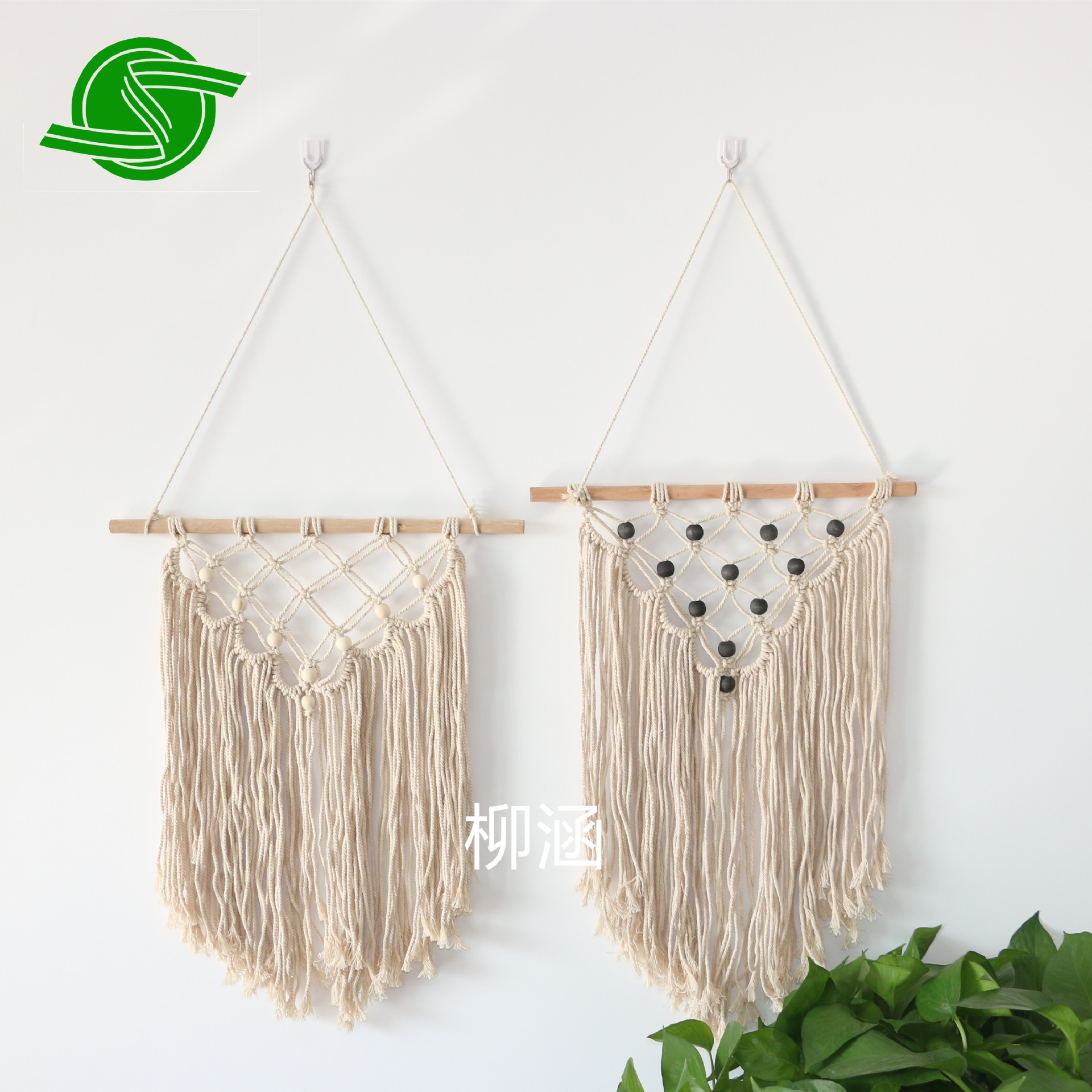 Mặt tường làm bằng thủ công tấm thảm treo thảm trang trí tua Bohemian trang trí bông sợi dây thừng - Tapestry 	thảm treo tường dạ quang