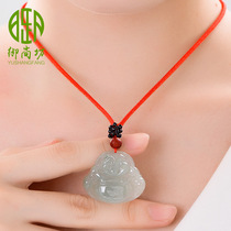 Yushangfang Burmese jadeite oil sapphire Buddha pendant female Maitreya Buddha for mother-in-laws birthday Mothers Day gift