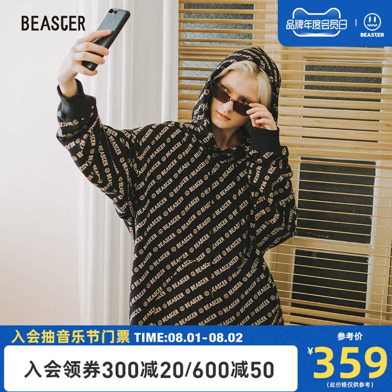 BEASTER early autumn couple chic lazy fashion brand hip-hop national tide full print sweater men loose hoodie jacket