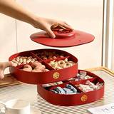 过年喜庆干果盘双层9.9元包邮