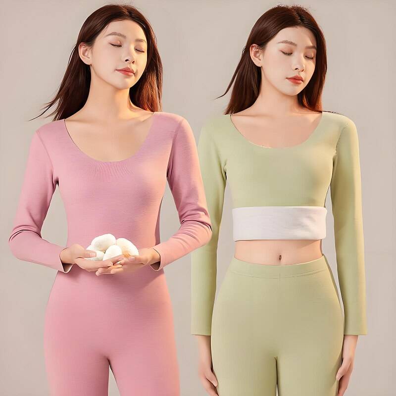 羊绒蚕丝保暖内衣套装2025新款秋冬女打底衫德绒秋衣秋裤二件套DN