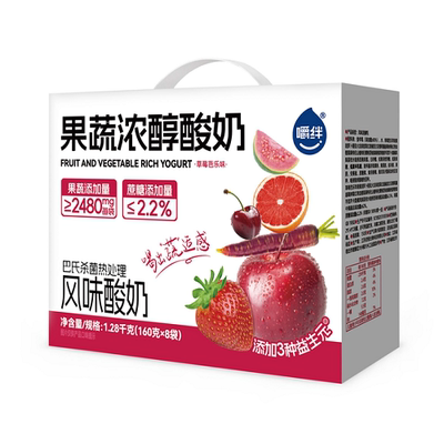 嚼绊果蔬益生元生巴氏杀菌酸奶