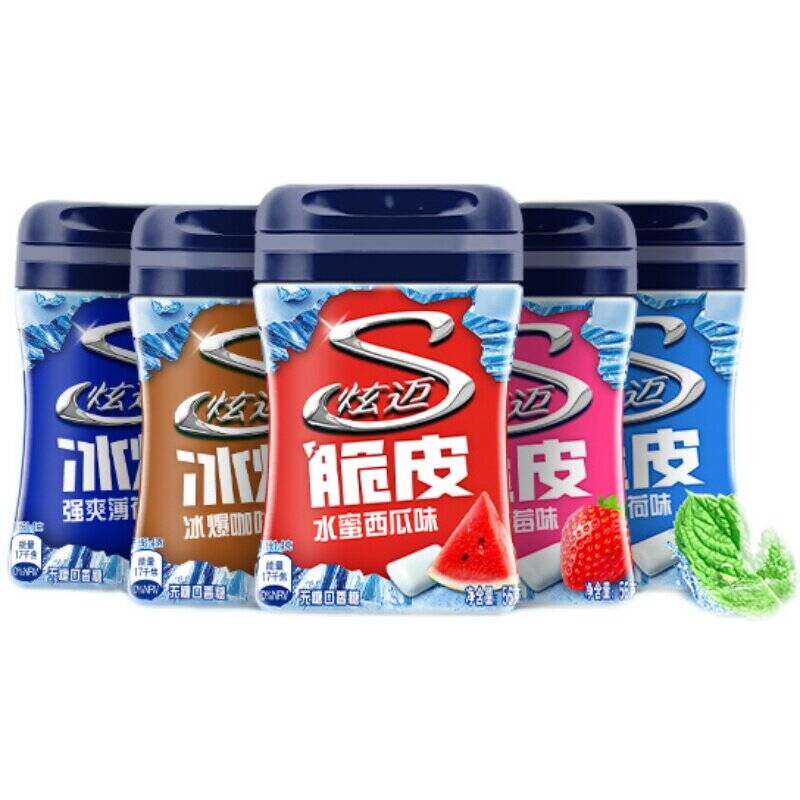 炫迈冰爆脆皮无糖口香糖3瓶