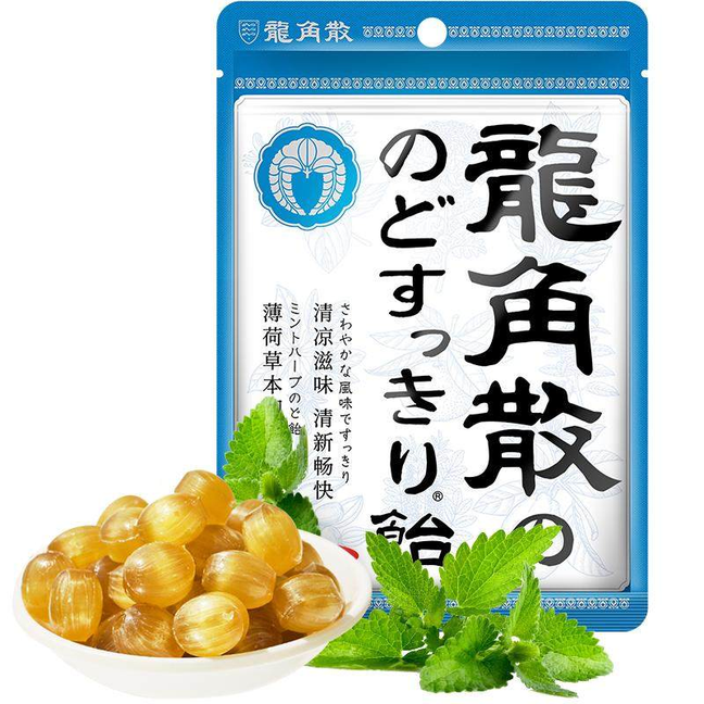 进口龙角散润喉糖薄荷味80g*3袋