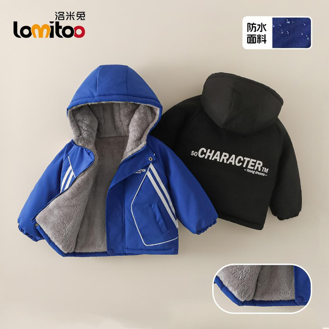 洛米兔童装男女童冬季加绒加厚棉服外套中小童北极绒防水棉衣棉袄