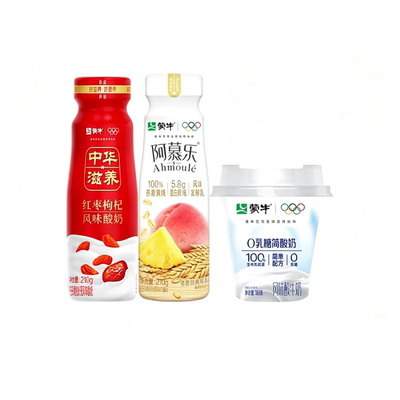 蒙牛红枣枸杞/阿慕乐燕麦黄桃/0乳糖酸奶*1瓶 yf