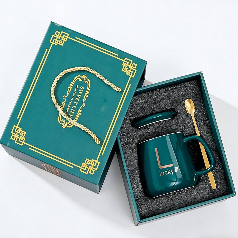 陶瓷马克杯暖暖杯礼盒套装伴手礼水杯加盖杯子1