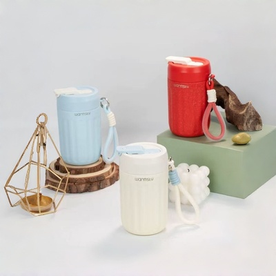 Warmsky保温杯女士咖啡钛杯随行吸管水杯新款高颜值杯子外出便携