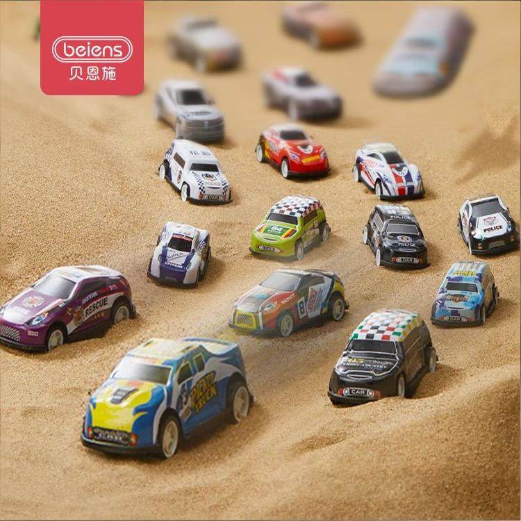 贝恩施儿童汽车惯性回力仿真套装玩具男孩赛车模型生日礼物3-6岁