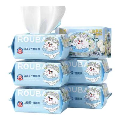 柔邦山茶花湿厕纸加大加厚祛异味
