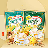 黄金麦氏！牛奶加钙营养麦片450g