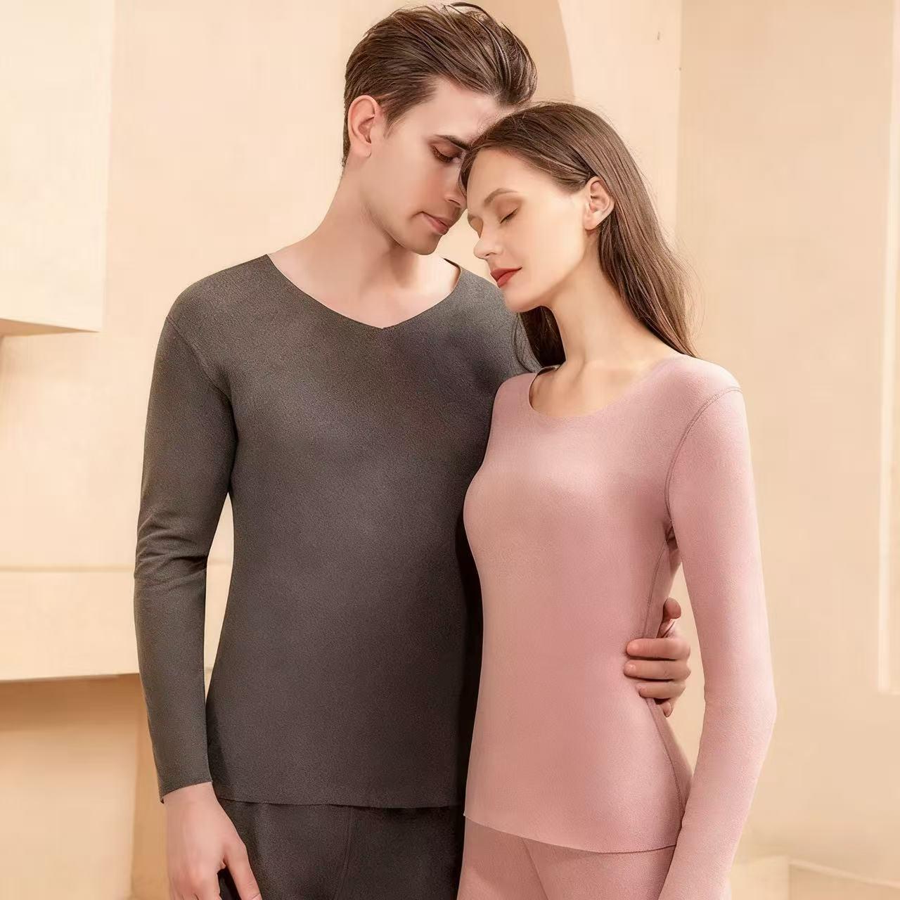 诗枫婷男女情侣保暖内衣套装秋衣裤自发热无缝美体衣修身气质显瘦