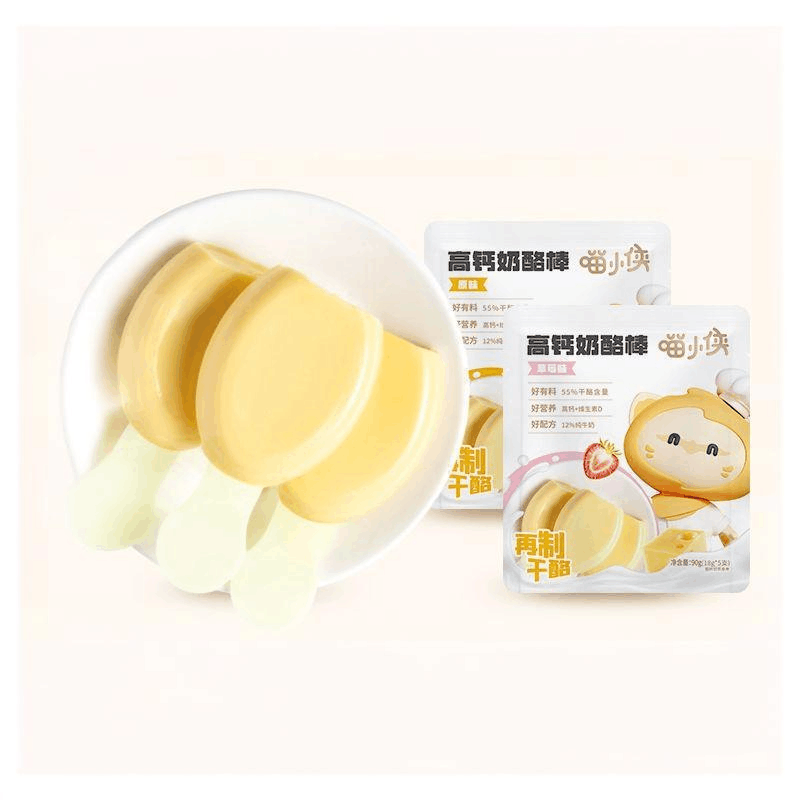 喵小侠常温奶酪棒儿童零食再制高钙干酪棒,送宝宝婴幼儿食谱4521