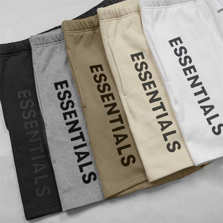 Essentials Multi-Line Sports Shorts High Street Summer New Fitness Running Shorts Casual Loose Elastic