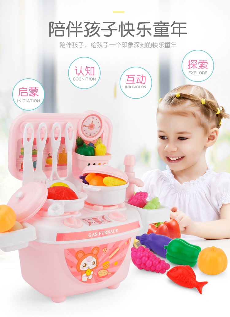 Bộ đồ chơi nhà bếp cho bé trai và bé gái nấu cơm nhà kết hợp đồ dùng cho bé gái 1-3-6 tuổi bé búp bê