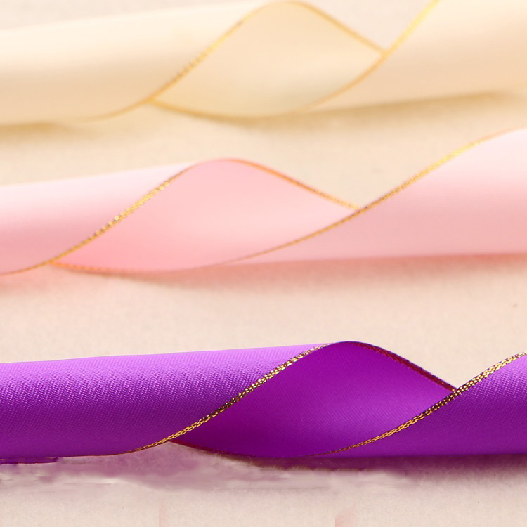 Flower Packaging Ribbon Two - sided Gold Ribbon Ribbon Flower Bouquet Packaging Material DIY Butterfly Bow