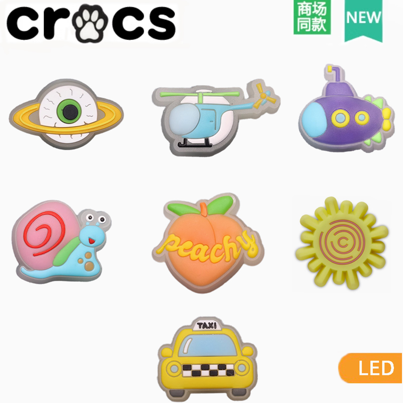 Crocs Accessories Led Light-Up Decorations for Clogs: Sun, Rocket, Helicopter