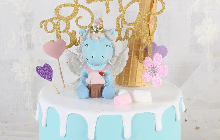 Net red birthday unicorn Trojan cake trang trí cảnh trang trí sáng tạo mùa tốt nghiệp nướng thẻ hoạt hình - Trang trí nội thất cách trang trí phòng ngủ nhỏ