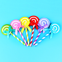 Lollipop scene baby birthday cake decoration party plug-in card butterfly card festival baking flag setting cartoon