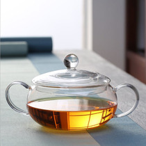 Flat glass pot with tea cup pot pot pot pot cooker tea cooker disinfectant pot kung fu tea ceramic tea ceramic accessories