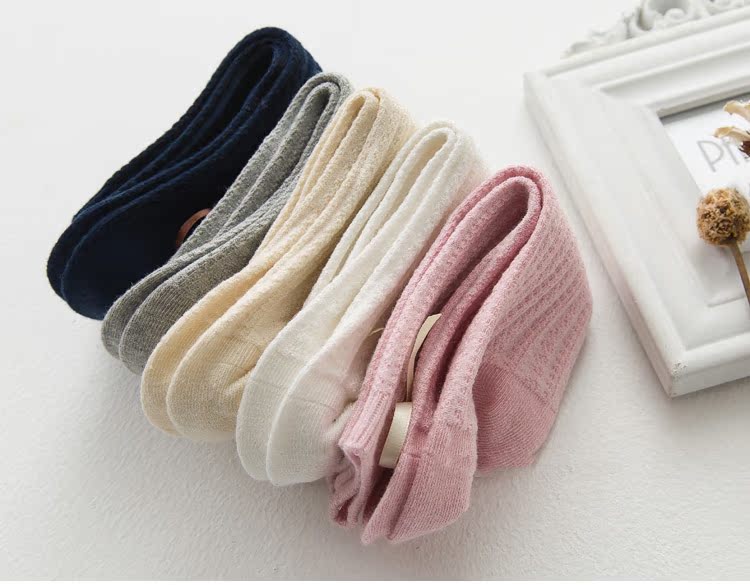 Em bé trong vớ mùa xuân và mùa thu cotton Hàn Quốc Cô gái Song Khẩu vớ dài mùa thu và mùa đông vớ cotton trên đầu gối công chúa tất vớ cho bé sơ sinh