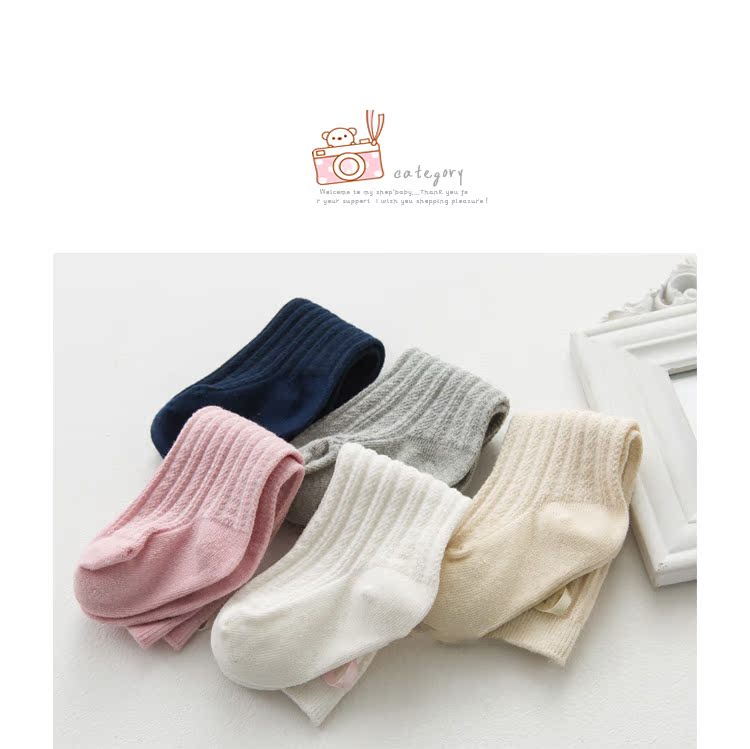 Em bé trong vớ mùa xuân và mùa thu cotton Hàn Quốc Cô gái Song Khẩu vớ dài mùa thu và mùa đông vớ cotton trên đầu gối công chúa tất vớ cho bé sơ sinh