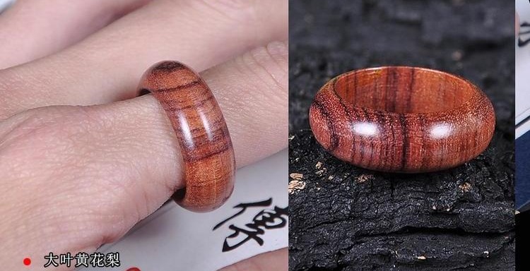 Bí ẩn ban đầu bằng gỗ nhẫn nhẫn nhẫn nhẫn nam và nữ mẫu đơn giản cổ điển retro Ngày Valentine nhẫn nam vàng tây