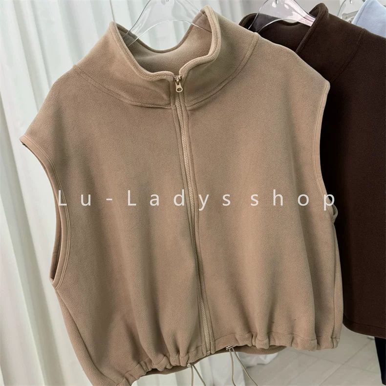 European and American Style Lamb Wool Vest, Austrian Wool Warm Sports Jacket, Stylish Yoga Top, Elegant Tank Top