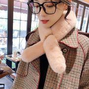 Mùa thu và mùa đông khăn quàng cổ nữ Hàn Quốc phiên bản của len lông lông thú giả tóc thỏ gây dựng da khăn khóa trang trí cổ bộ thủy triều