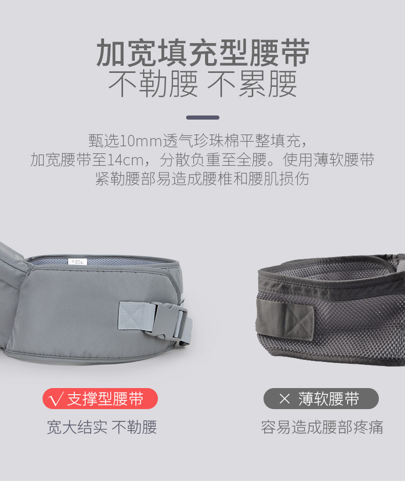 宇通集团旗下 贝欧科 超轻透气 前抱式宝宝腰凳 适合3-36个月 图7