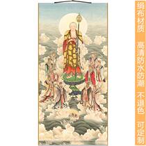 The portrait of Bodhisattva Ksitigarbha the water and land paintings of Yama in the Ten Halls the hanging scrolls in Buddhist halls and the full-screen silk paintings are customized according to the drawings.