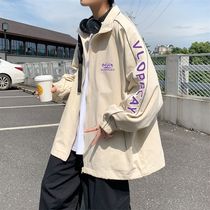 Spring Autumn Season 100 Hitch Jacket Male Korean Version Trend Loose Tide Signs and Spliced Jacket Harbor Wind Casual Sports blouses