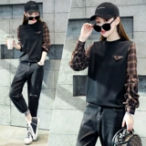 Комплект, осенний модный универсальный приятный телу лонгслив, 2021 года, городской стиль