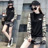 Комплект, осенний модный универсальный приятный телу лонгслив, 2021 года, городской стиль