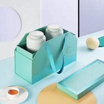 Green tea ceramic tea gift box empty box high-grade packaging box Longjing Biluochun white tea gold bud half a catty custom