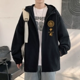 Куртка с капюшоном с китайским словом, мужской драконский тотем Lazy Bf Винтер Винтаж Осенняя куртка