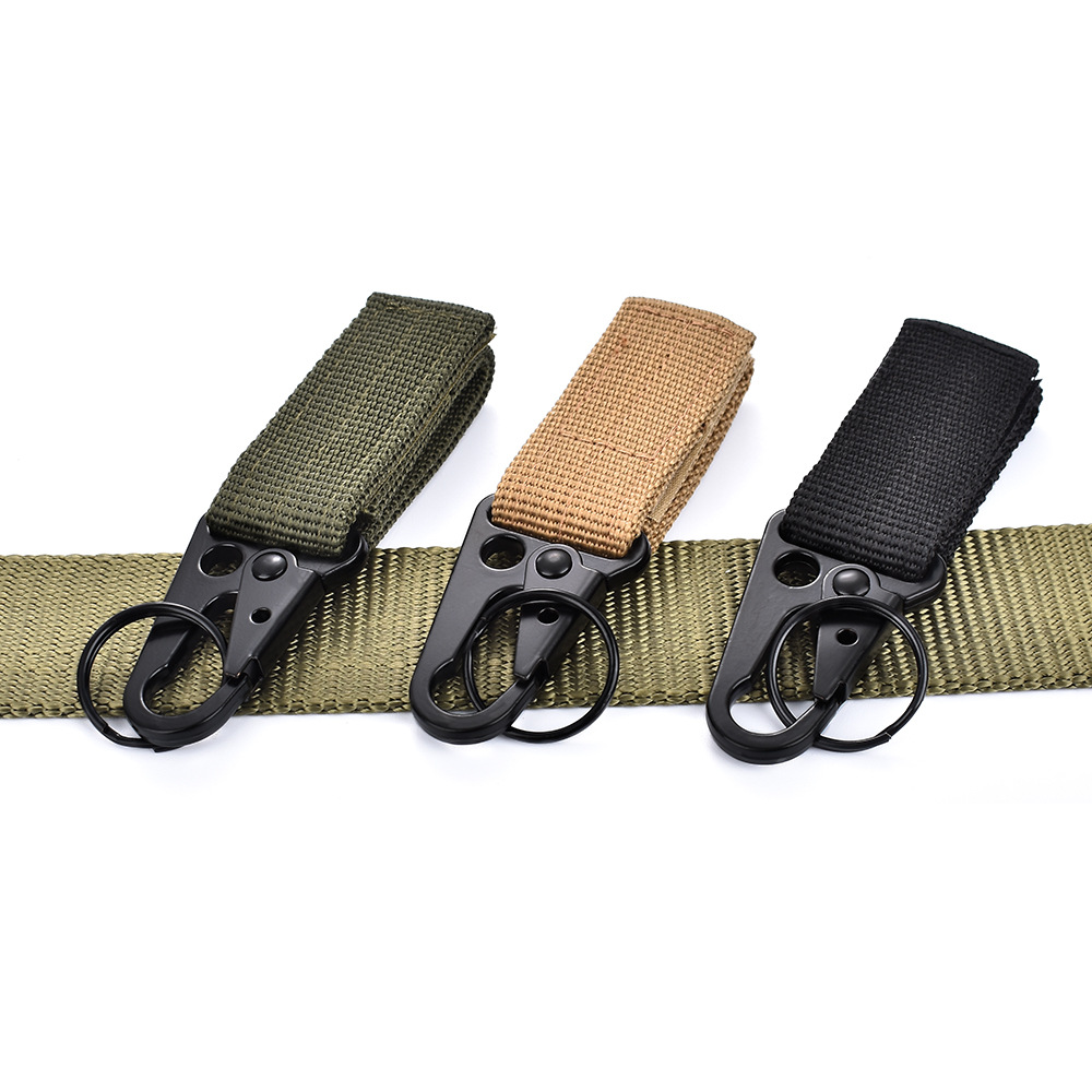 Outdoor Tactical nylon webbing Shoulder Bag Hanging Buckle Single Point Triangle Buckle Multifunction Mountaineering Buckle D Type Hanging Ring Key Buckle