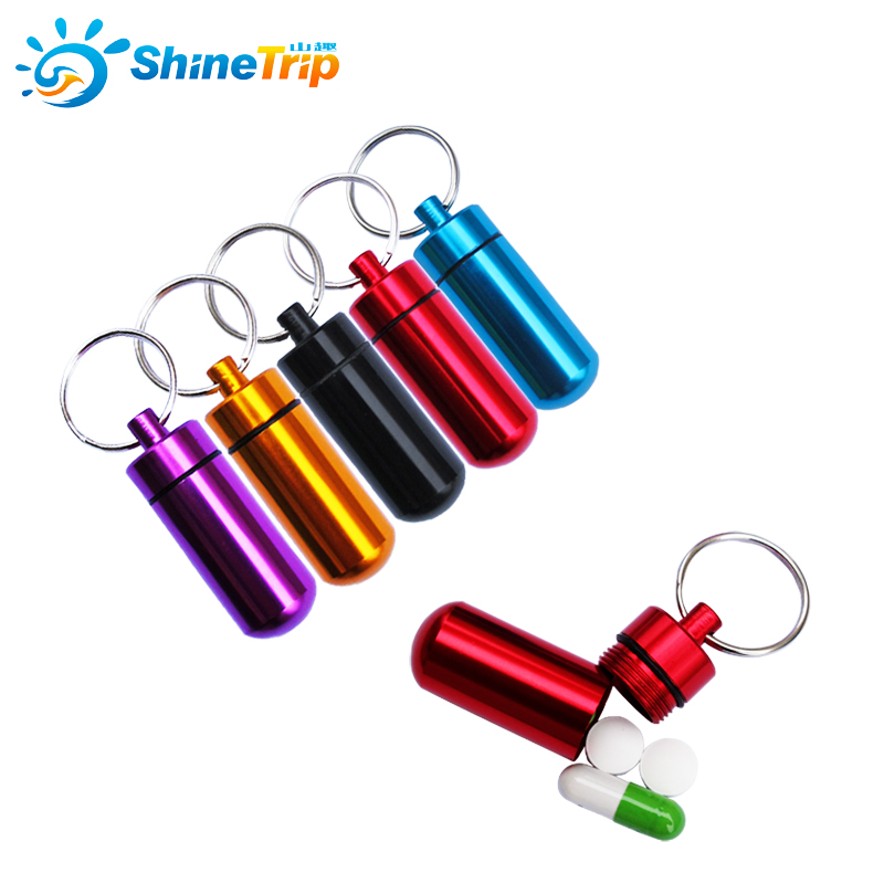 Portable first aid small medicine bottle box capsule medicine box waterproof sealed warehouse key chain storage