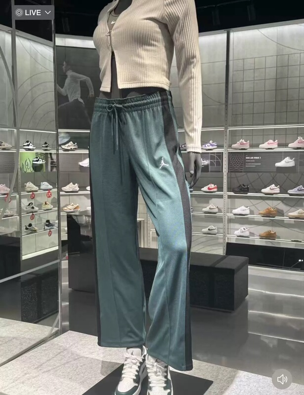 Nike Loose Wide-Leg Pants for Women Spring and Summer Color-Blocking Straight-Leg Sports Casual Quick-Dry Long Pants Fv7102