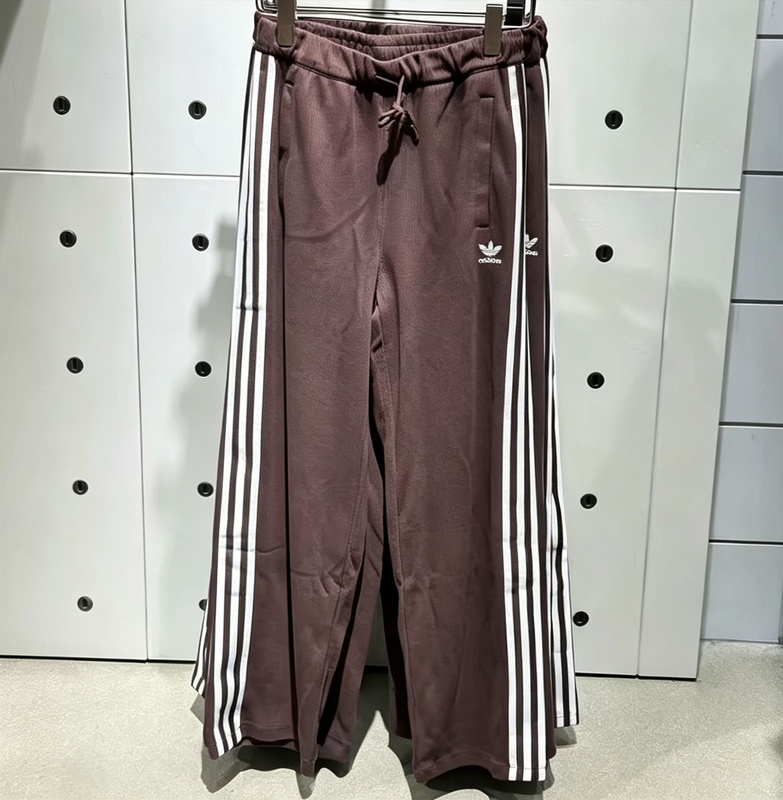 Adidas Trefoil Retro Striped Sweatpants Women's Knitted Loose Wide-Leg Pants Autumn Ks5961 Adidas Trefoil Retro Striped Sweatpants Women's Knitted Loose Wide-Leg Pants Autumn Ks5961